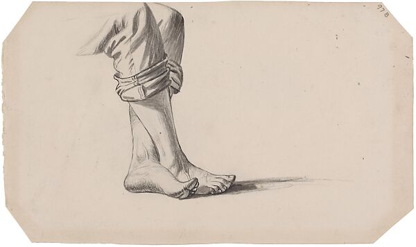 Study of Legs, for "Lighter Relieving a Steamboat Aground", George Caleb Bingham (American, Augusta County, Virginia 1811–1879 Kansas City, Missouri), Brush, black ink, and wash over pencil on cream wove paper, American 