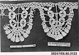 Fragment, Bobbin lace, Italian, Genoa 