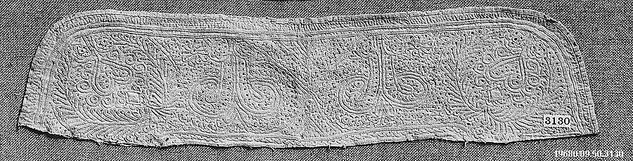Cap fragment, Linen, Hungarian, Lubina 