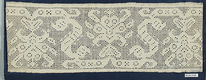 Border fragment, Drawnwork, Italian or Sicilian 