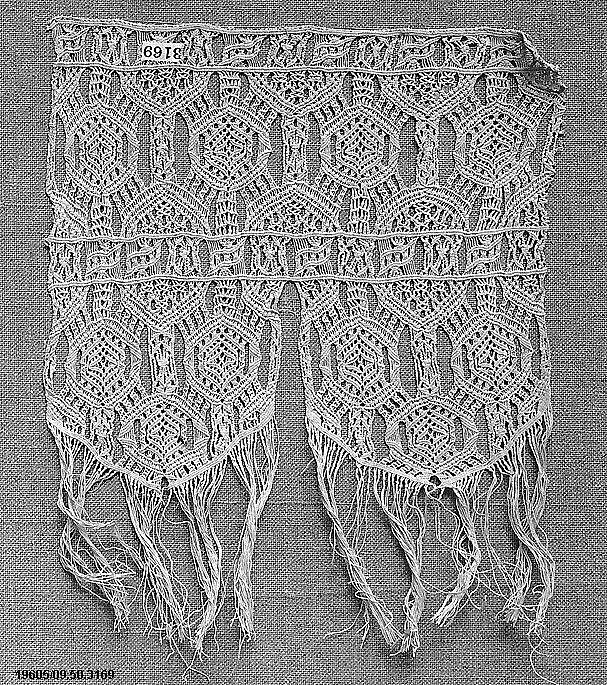 Fragment, Macrame, possibly Italian