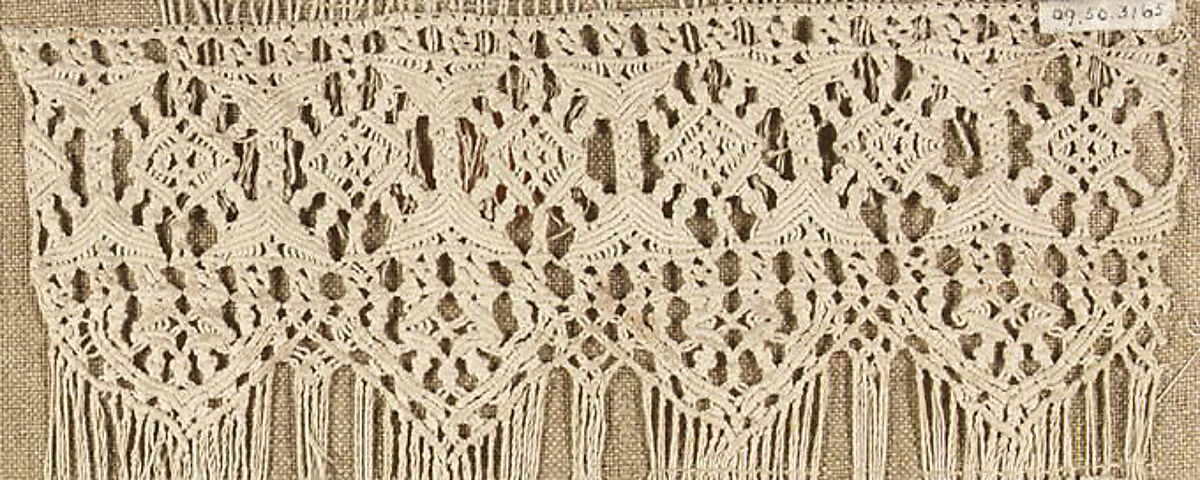 Fragment, Macrame, possibly Italian 