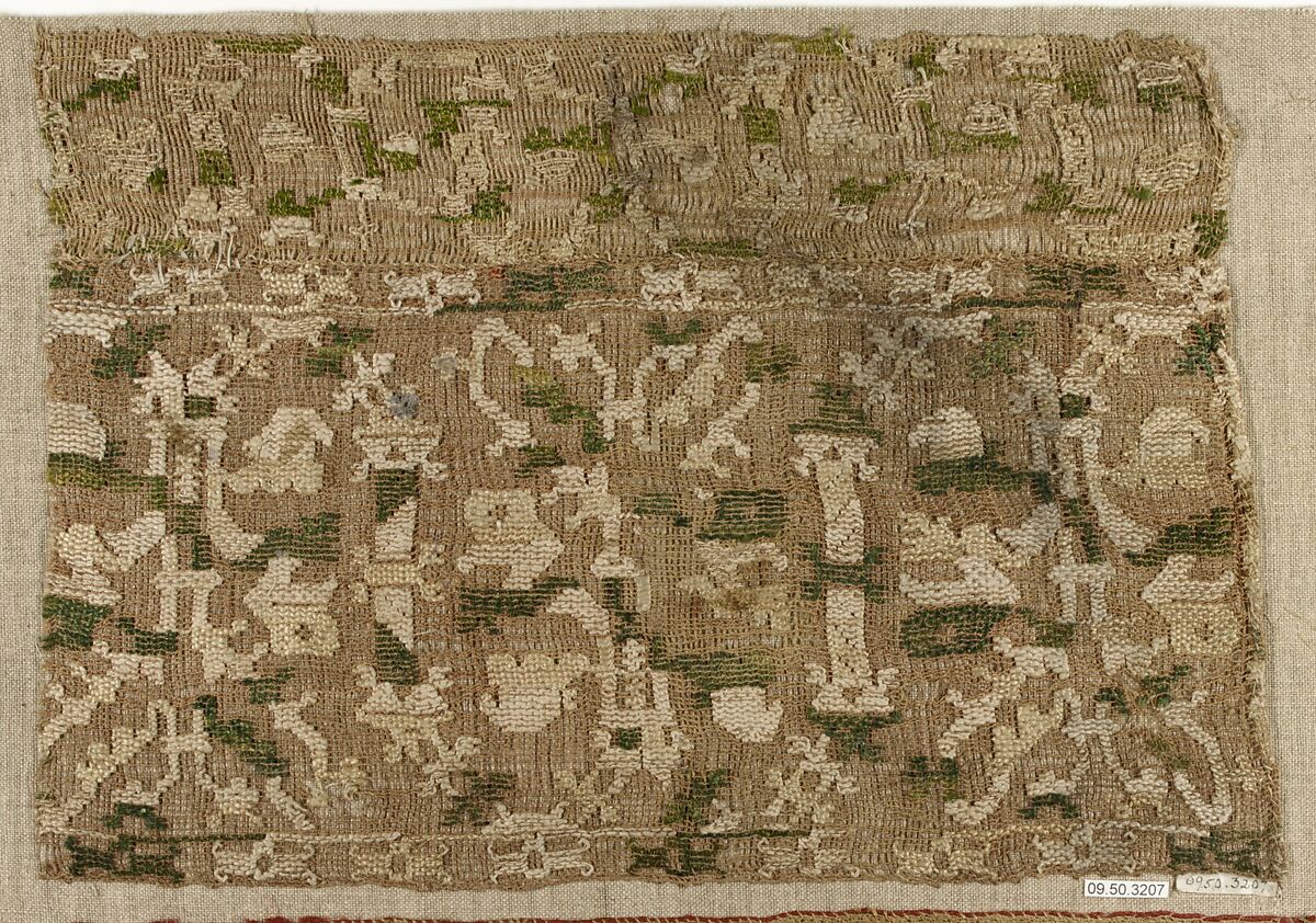 Fragment, Embroidered net, buratto, punto à rammendo, Italian, Abruzzi and Calabria