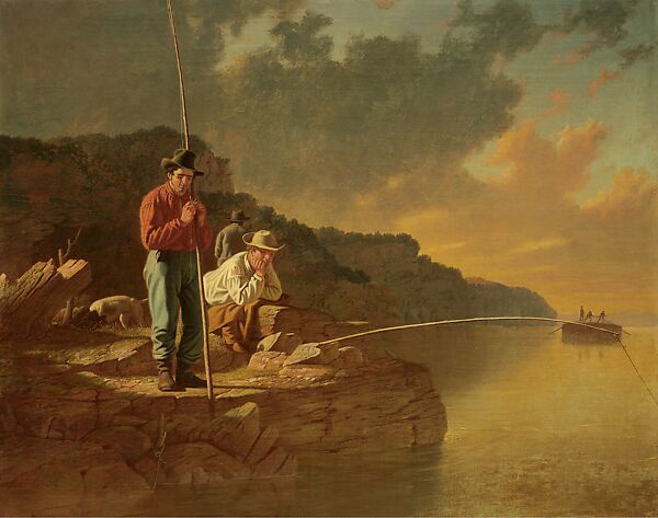 Fishing on the Mississippi, George Caleb Bingham (American, Augusta County, Virginia 1811–1879 Kansas City, Missouri), Oil on canvas, American 