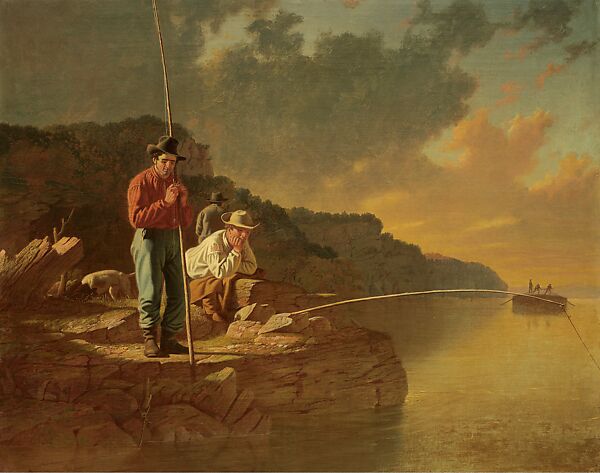 Bingham - Fishing on the Mississippi (Oil Painting Reproduction)