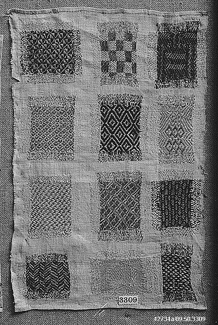 Embroidered darning sampler, Silk on linen, German 