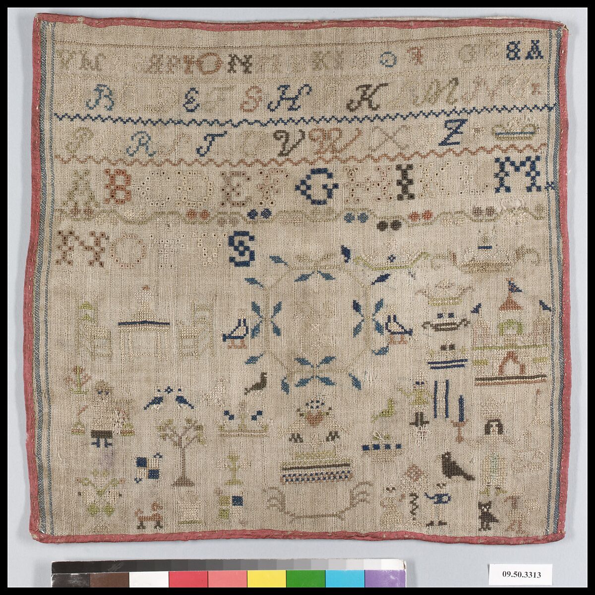 Sampler, Silk on linen, Dutch 