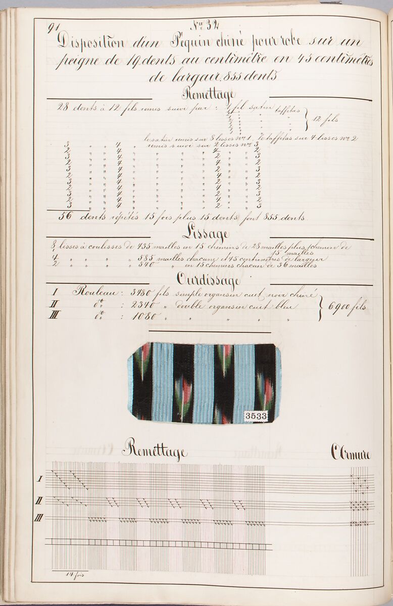 Théorie de la fabrication des étoffes de soie, Emile Klingholz, Silk, paper, French