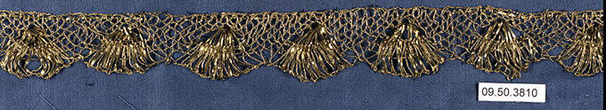 Edging, Metal thread, bobbin lace, Italian 