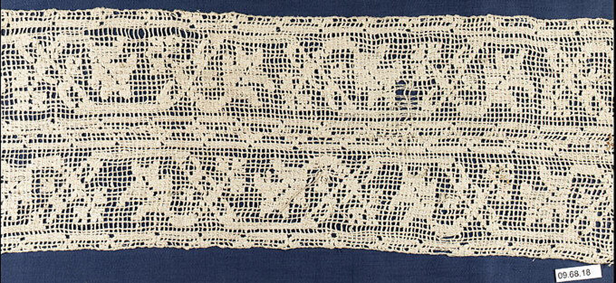 Border, Embroidered net, buratto, Italian or German 