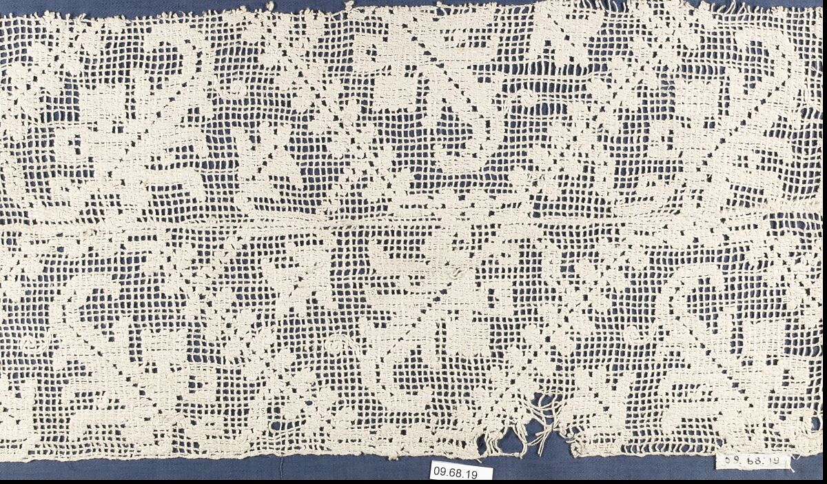 Buratto, Embroidered net, buratto, Italian or German