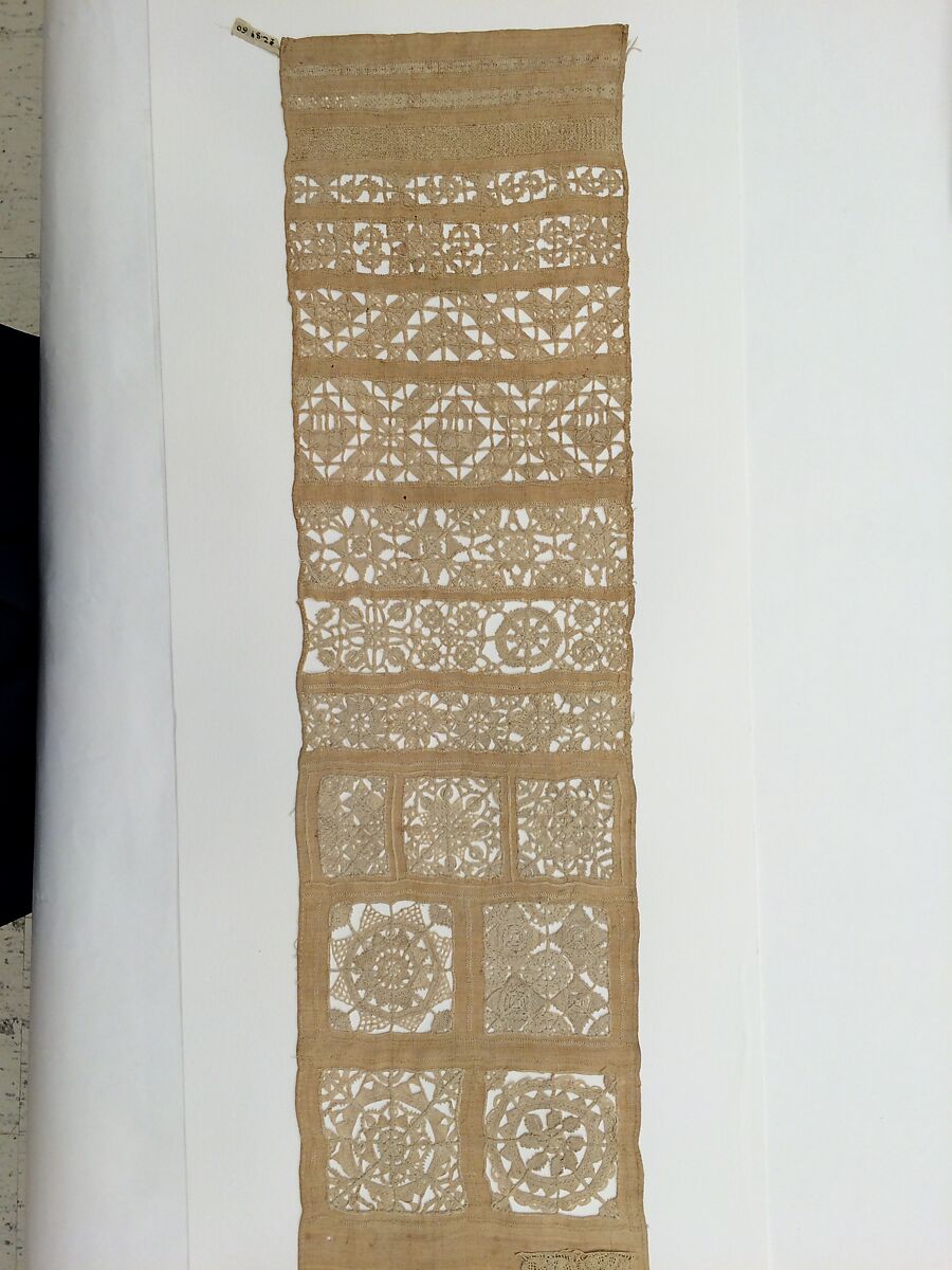 Embroidered whitework sampler, Cutwork, Italian or British
