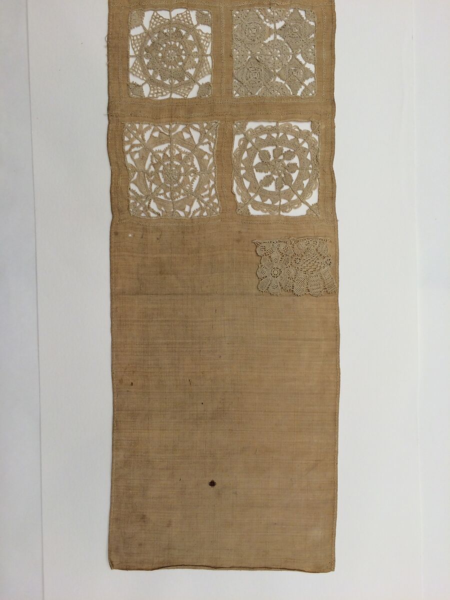 Embroidered whitework sampler, Cutwork, Italian or British