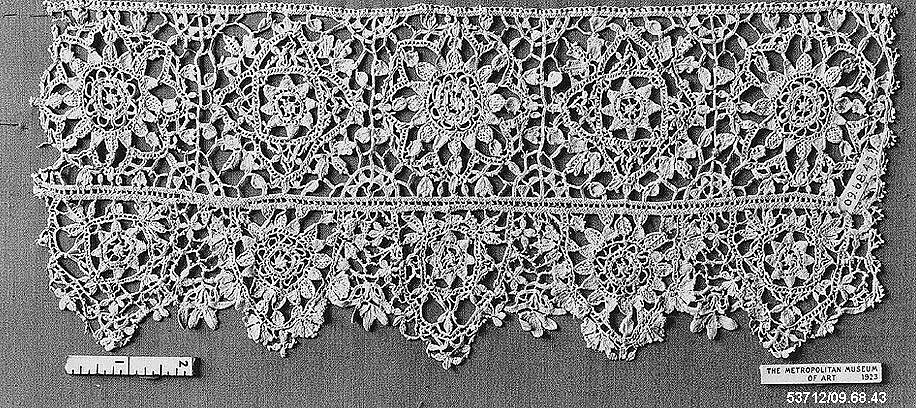 Border (five points), Needle lace, punto in aria, Netherlandish