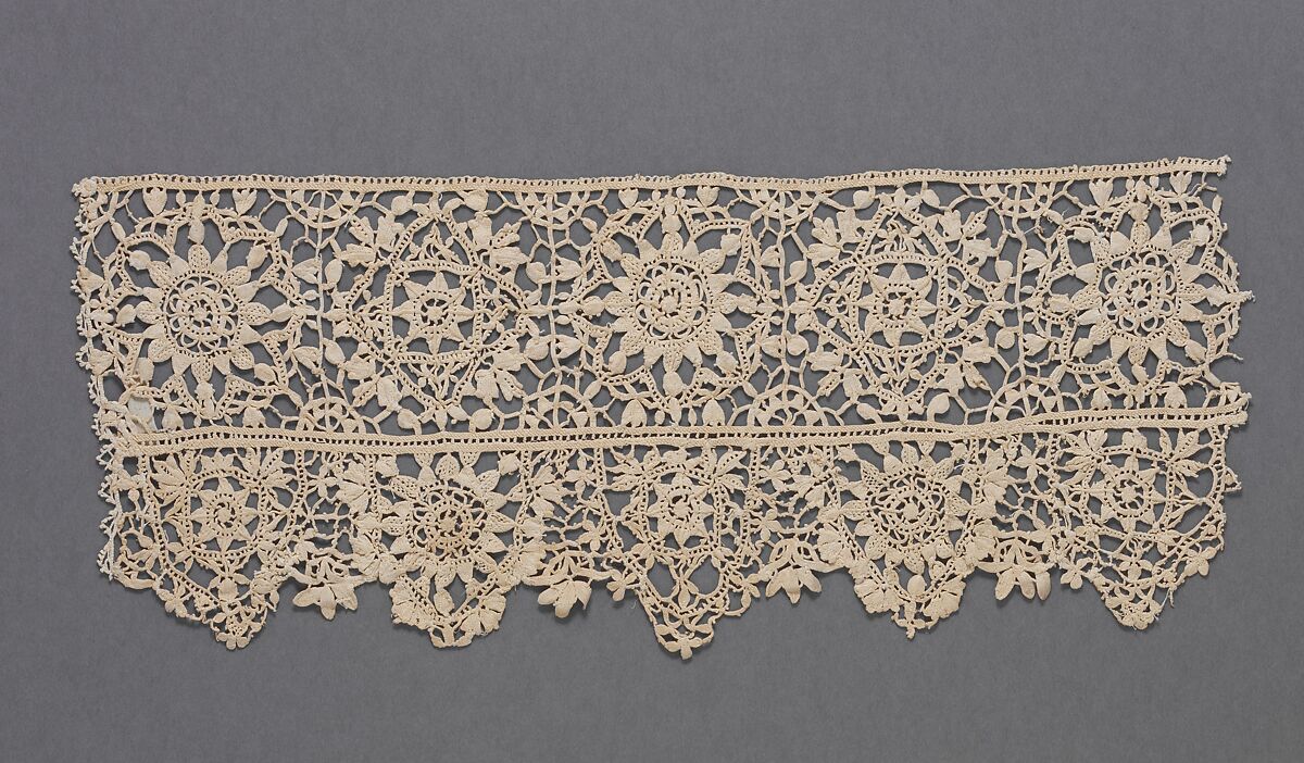 Border (five points), Needle lace, punto in aria, Netherlandish 