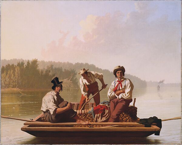 Boatmen on the Missouri, George Caleb Bingham (American, Augusta County, Virginia 1811–1879 Kansas City, Missouri), Oil on canvas, American 
