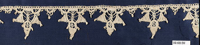 Border, Needle lace, punto in aria, Italian, Venice 