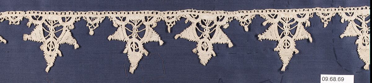 Border, Needle lace, punto in aria, Italian, Venice
