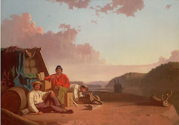 Watching the Cargo, George Caleb Bingham (American, Augusta County, Virginia 1811–1879 Kansas City, Missouri), Oil on canvas, American 