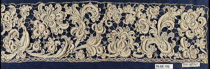 Border, Needle lace, gros point lace, Italian, Venice 