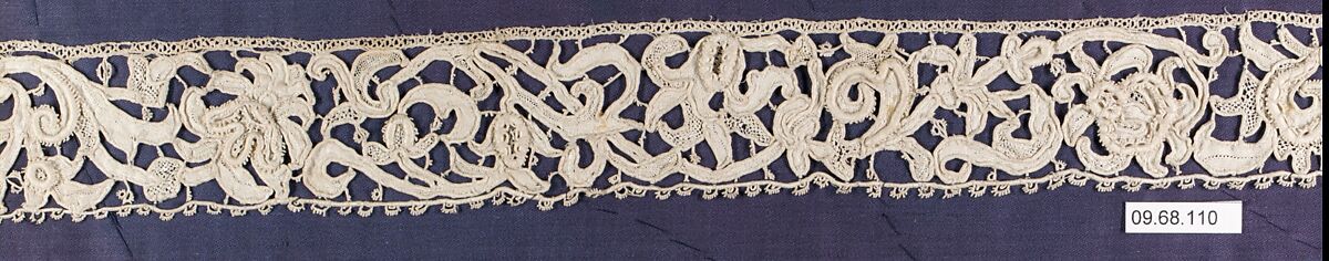 Border, Needle lace, Italian, Venice