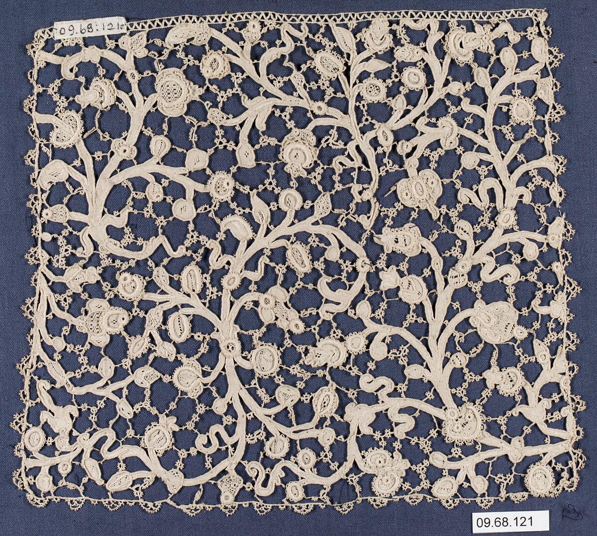 Cravat end, Needle lace, Italian, Venice