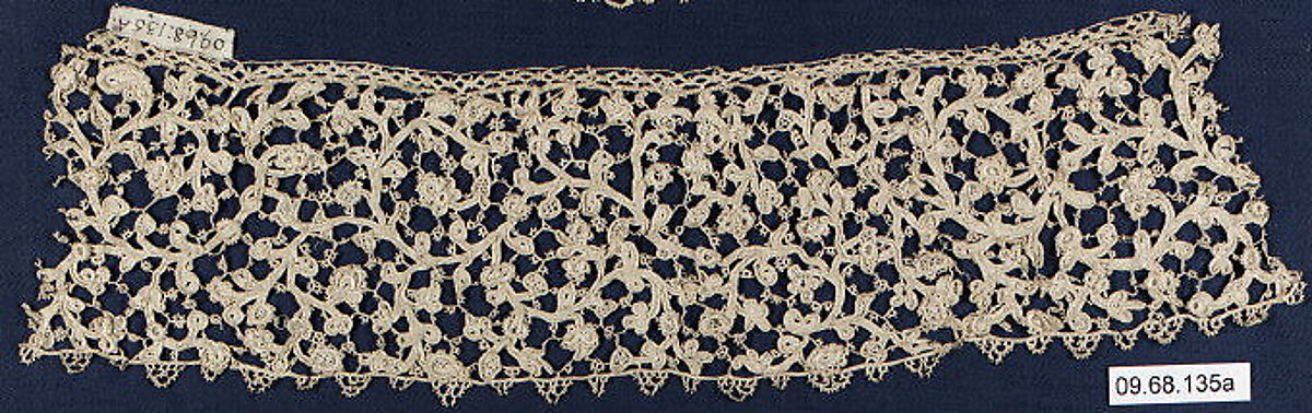 Cuff (one of a pair), Needle lace, Italian, Venice 