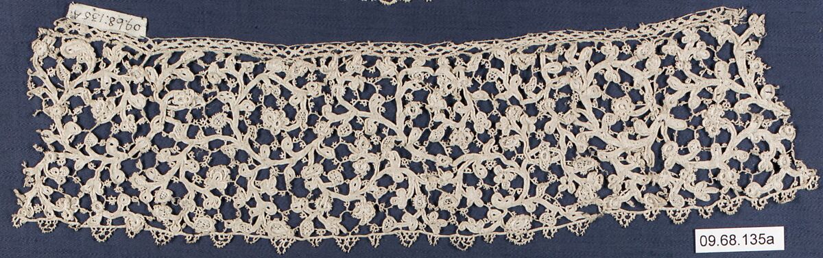Cuff (one of a pair), Needle lace, Italian, Venice