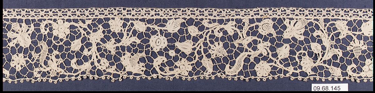 Border, Needle lace, Italian, Venice
