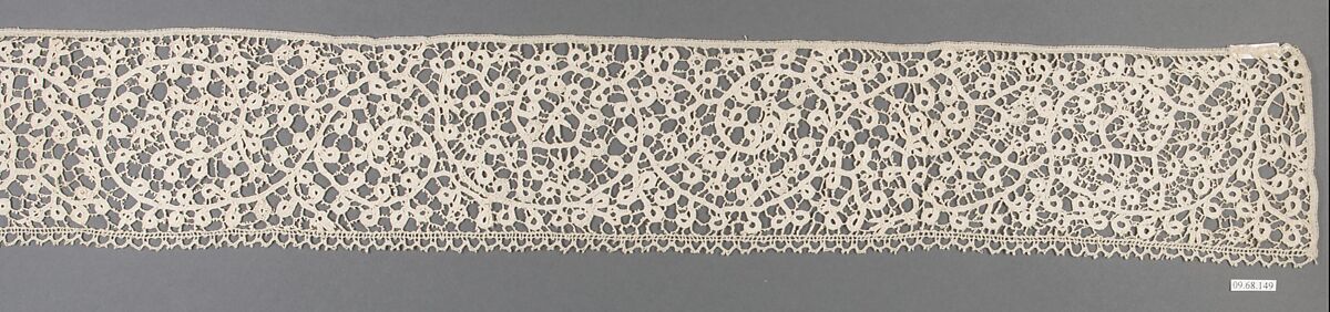 Fragment, Bobbin lace, Italian, Venice 