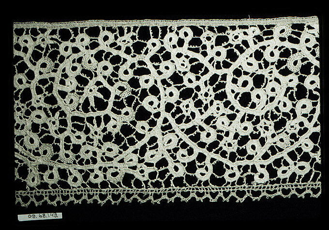 Fragment, Bobbin lace, Italian, Venice