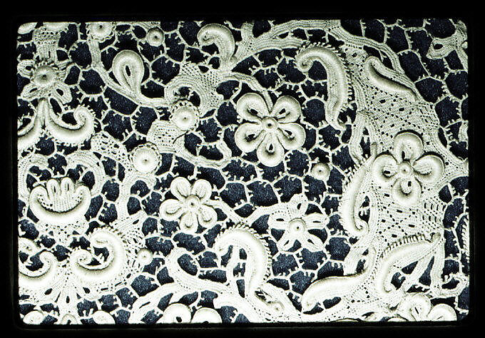 Cravat end, Needle lace, French