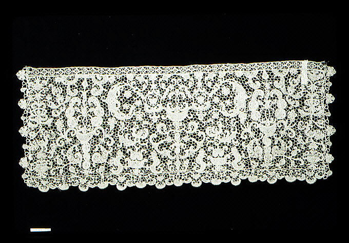 Cravat end, Needle lace, French 