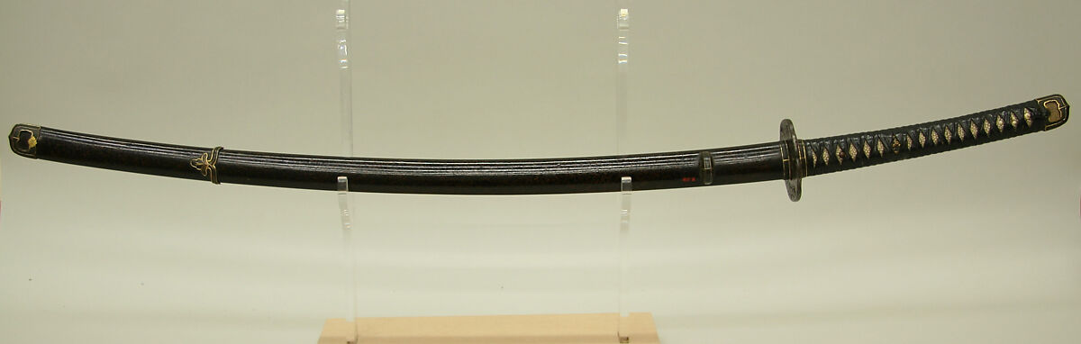 Blade and Mounting for a Sword (Katana), Steel, wood, lacquer, iron, gold, copper-gold alloy (shakudō), rayskin (samé), leather, windmill palm leaves, Japanese