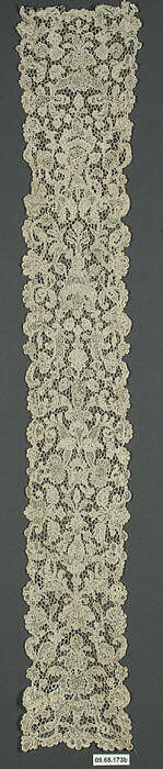 Lappet (one of a pair), Needle lace, French 