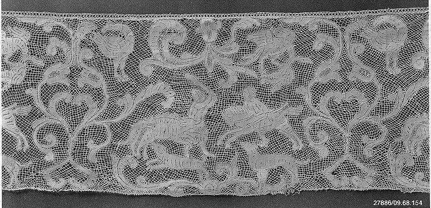 Piece, Bobbin lace, Italian or Flemish 