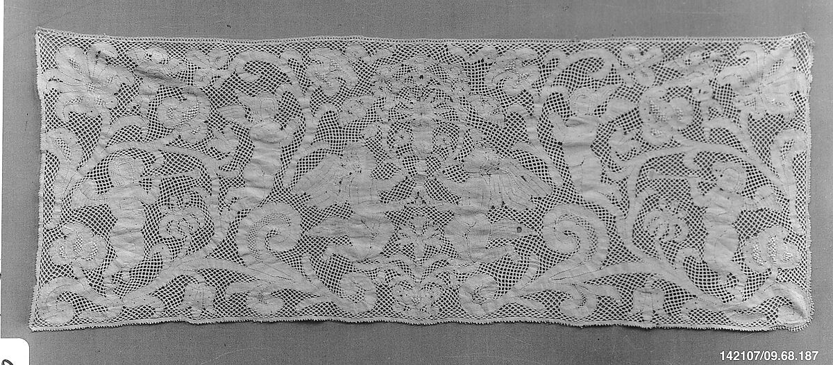 Panel, Bobbin lace, Milanese lace, Italian 