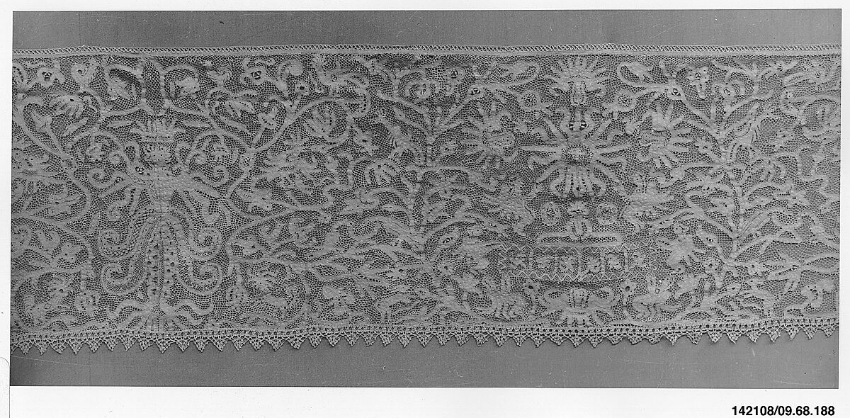 Border, Bobbin lace, Milanese lace, Italian 