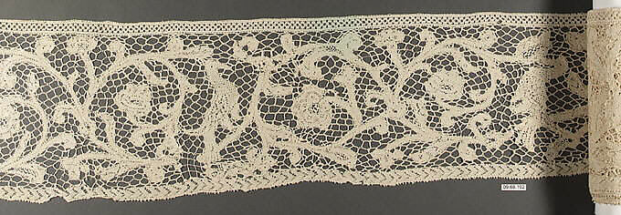 Border, Bobbin lace, Italian, Milan 