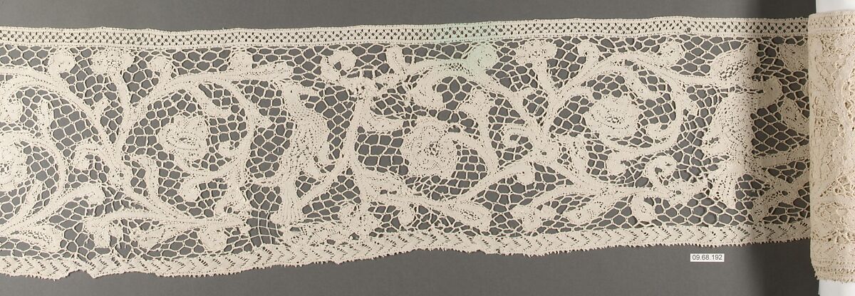 Border, Bobbin lace, Italian, Milan