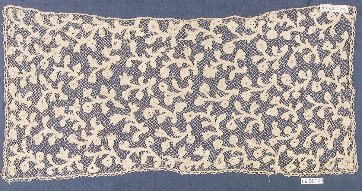 Cravat, Bobbin lace, Milanese lace, Italian, Milan