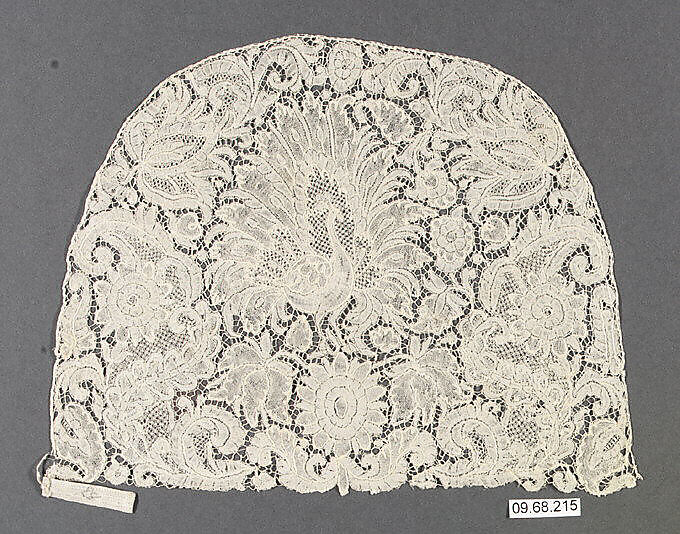 Cap crown, Bobbin lace, point d'Angleterre, Flemish