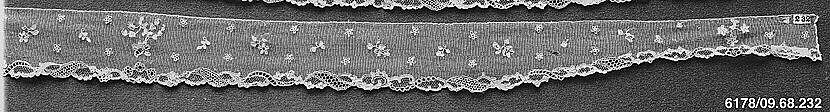 Sleeve (one of a pair), Bobbin and needle lace, Flemish 