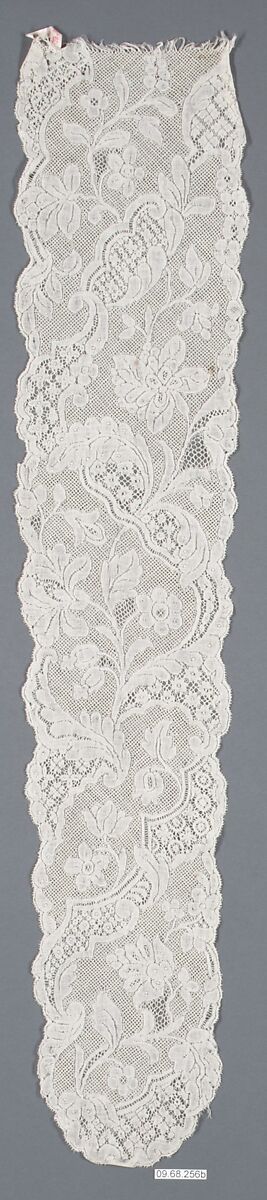 Lappet, Linen, bobbin lace, French 