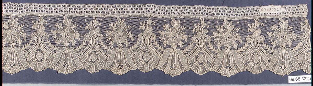 Specimen, Needle lace, Point de Gaze, Belgian, Brussels