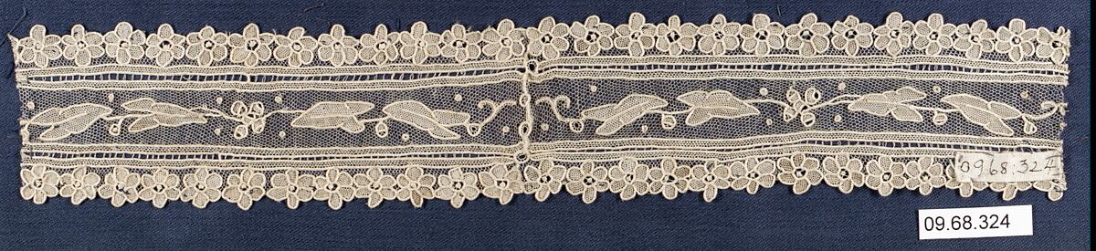 Insertion, Needle lace, Point de Gaze, Belgian, Brussels