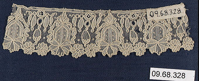 Fragment, Needle lace, Point de Gaze, Belgian, Brussels 