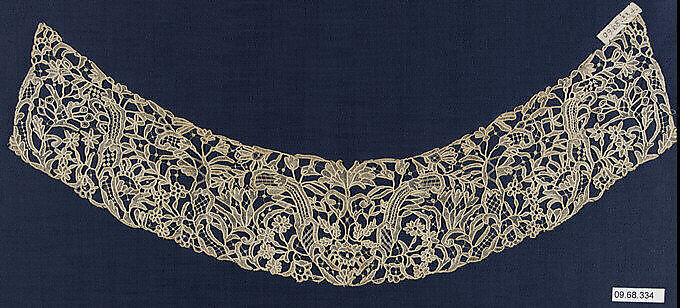 Collar, Needle lace, Point de Gaze, Belgian, Brussels 