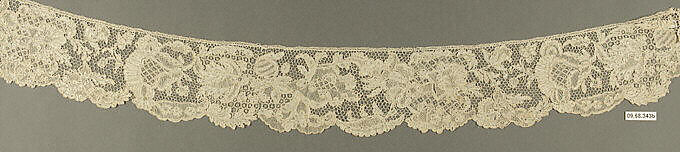 Sleeve band (one of a pair), Needle lace, point d'Argentan, French 