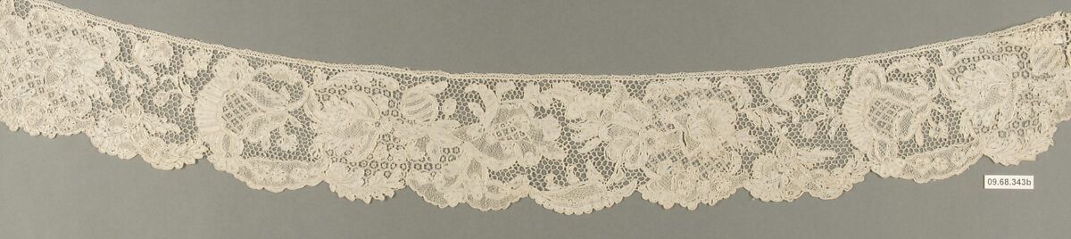 Sleeve band (one of a pair), Needle lace, point d'Argentan, French
